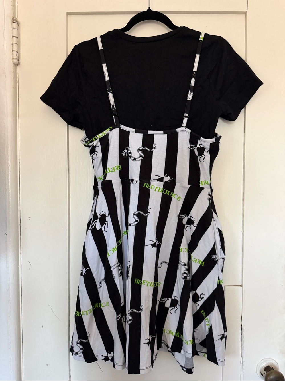 Hot Topic Beetlejuice Twofer Stripe Dress Sz L - Picture 3 of 13